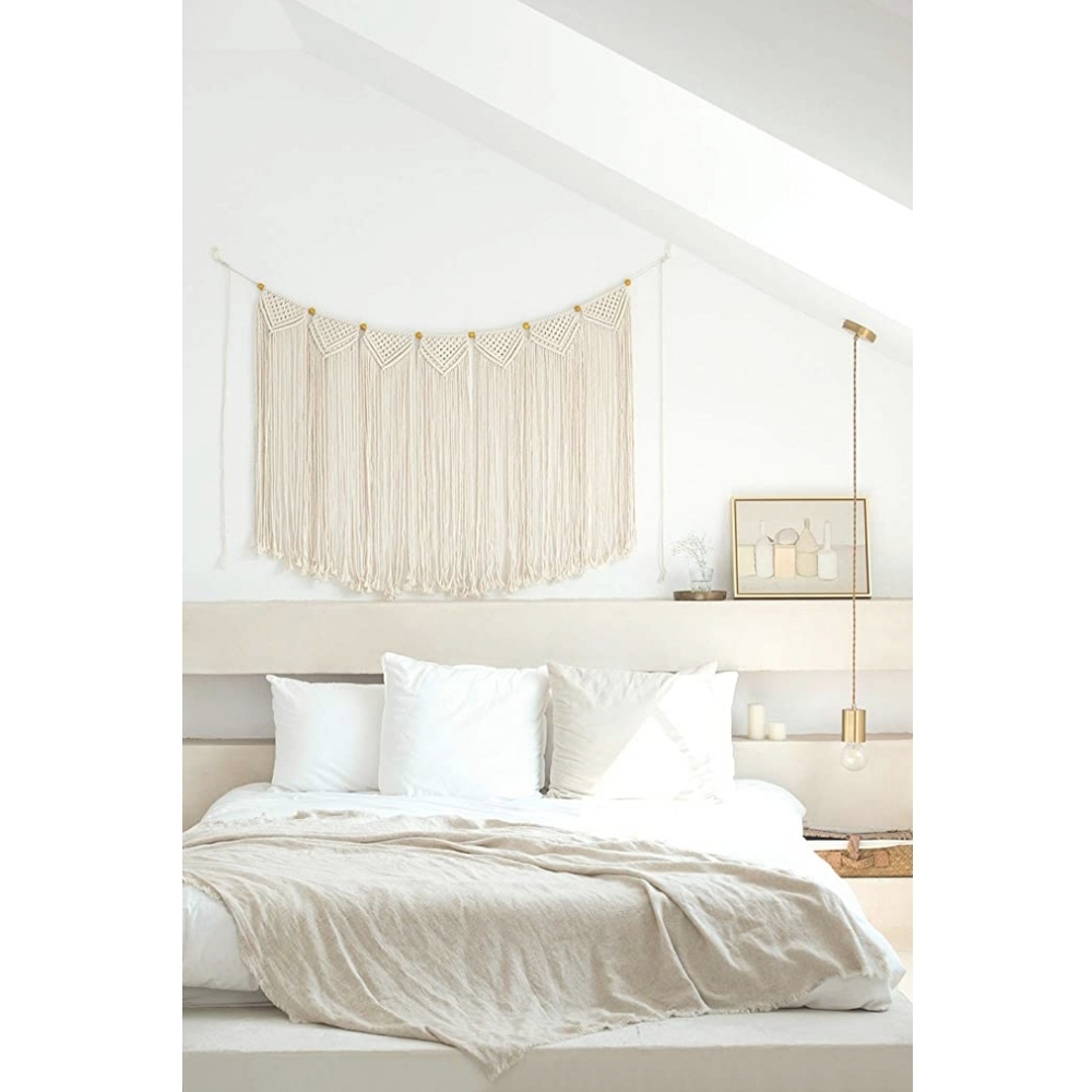 Macrame Wall Decor Hanging Curtain Fringe Tapestry - Picture 4 of 6